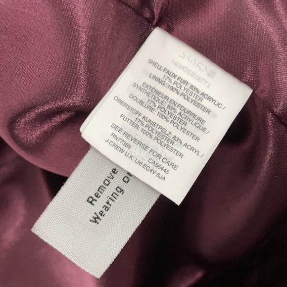 J Crew Burgundy Faux Fur Vest - Picture 6 of 9